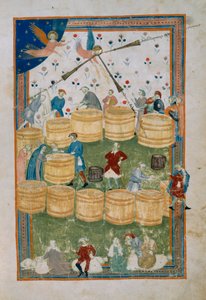 Grain market in Florence, from the Biadaiolo Codex